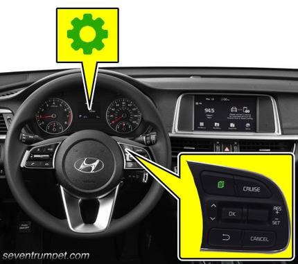 oil service light reset on new hyundai via steering