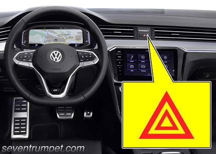 volkswagen vw hazard light location