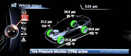 bmw tpm tire pressure light reset