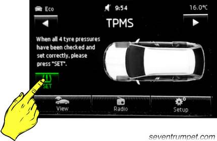 tpms tyre pressure light reset