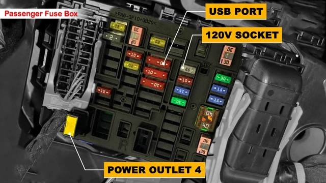 2015-2020 Chevy Suburban's power outlet fuse location